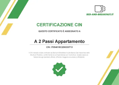 Certificazione CIN Codice Identificativo Nazionale Appartamento Foligno Alloggio Foligno vicino Caserma militare e centro. Dormire a Foligno vicino Caserma Gonzaga e al centro