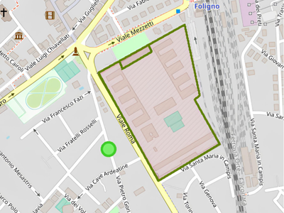 Posizione appartamento Foligno rispetto alla Caserma Gonzaga la Stazione Ferroviaria e Porta Romana Posizione Alloggio Foligno vicino alla caserma militare Centro Selezione Reclutamento Nazionale Esercito CSRNE.